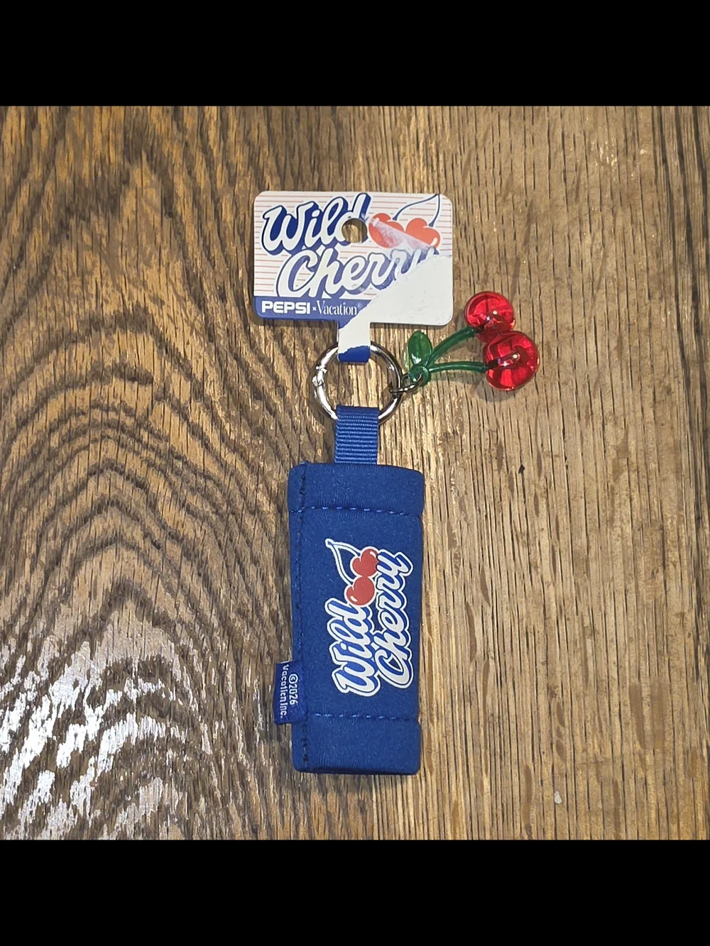 Vacation x Wild Cherry Pepsi Lip Sleeve Keychain/Bag Charm with Cherry Charm -